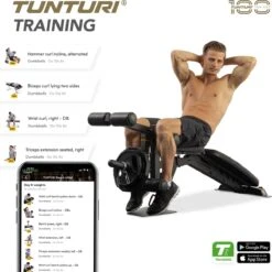 Tunturi Centuri UB100 Halterbank Verstelbaar - Fitnessbank Belastbaar Tot 200kg - Trainingsbank, Buikspierbank & Leg Extension In één -Fitnessapparatuur Serie Winkel 1200x1198 46