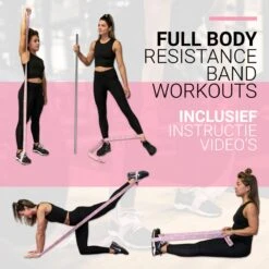 FITELASTIX® Premium Weerstandsband Lang - Voor Elk Niveau - Alles In 1 - Full Body - Resistance Band - Fitness Elastiek - Sport Elastiek Fitness - Met Handvatten - Inclusief Instructievideo's - Roze -Fitnessapparatuur Serie Winkel 1200x1199 13