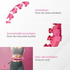Nuvance - Verstelbare Fitness Hoelahoep - Met Teller En Gewicht - Voor Volwassenen En Kinderen - Weighted Hula Hoop - Smart Hoepel - Roze -Fitnessapparatuur Serie Winkel 1200x1199 14