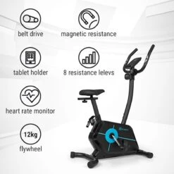 Klarfit Tauon Fiets Hometrainer - LC-display - Trainingscomputer - Tablethouder - Q-factor Van 22 Cm - 12 Kg Vliegwielmassa -Fitnessapparatuur Serie Winkel 1200x1200 103