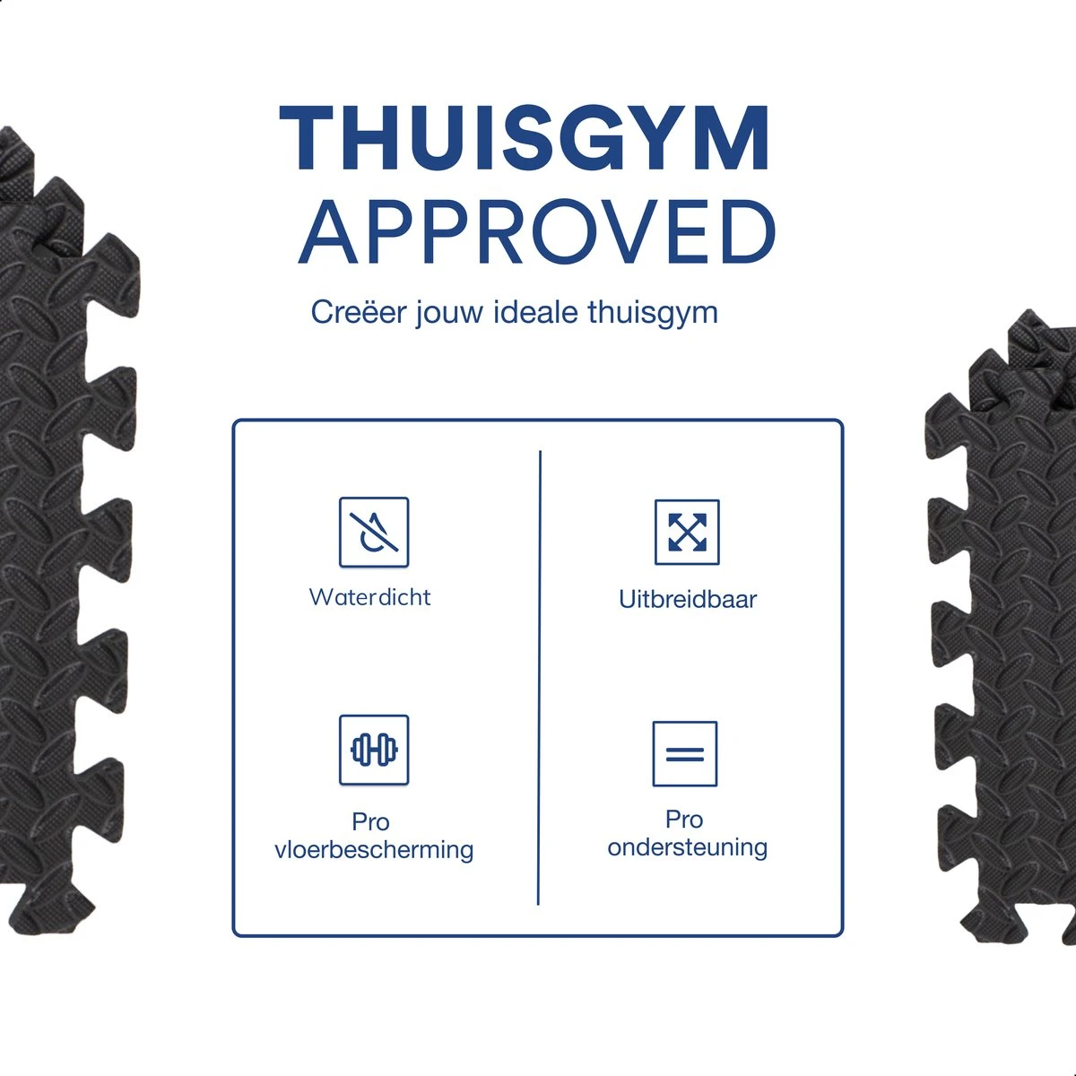 Sport Puzzelmat - Fitnessmat - 6 Stuks van 60x60x1,2cm - Sportmat met Antislip - Yogamat - Geluidabsorberend EVA - Totaal 180x120cm - 2,16m² - Zwart Sport Puzzelmat - Fitnessmat - 6 Stuks Van 60x60x1,2cm - Sportmat Met Antislip - Yogamat - Geluidabsorberend EVA - Totaal 180x120cm - 2,16m² - Zwart -Fitnessapparatuur Serie Winkel 1200x1200 1043