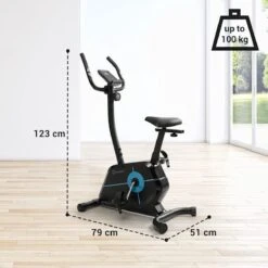 Klarfit Tauon Fiets Hometrainer - LC-display - Trainingscomputer - Tablethouder - Q-factor Van 22 Cm - 12 Kg Vliegwielmassa -Fitnessapparatuur Serie Winkel 1200x1200 105