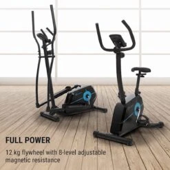 Klarfit Tauon Fiets Hometrainer - LC-display - Trainingscomputer - Tablethouder - Q-factor Van 22 Cm - 12 Kg Vliegwielmassa -Fitnessapparatuur Serie Winkel 1200x1200 106