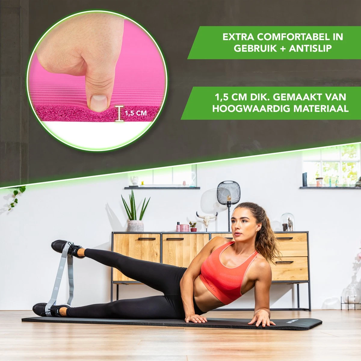 Tunturi fitnessmat - Yogamat - Sportmat gemaakt van zacht NBR materiaal - 180 x 60 x 1,5cm - Roze - Incl. gratis fitness app Tunturi Fitnessmat - Yogamat - Sportmat Gemaakt Van Zacht NBR Materiaal - 180 X 60 X 1,5cm - Roze - Incl. Gratis Fitness App -Fitnessapparatuur Serie Winkel 1200x1200 1128