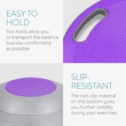 Navaris Anti-slip Balansbord Voor Evenwichtstraining - Balanstrainer - Wiebelbord - Voor Beginners En Professionals - Diameter 40cm - Lila -Fitnessapparatuur Serie Winkel 1200x1200 1148