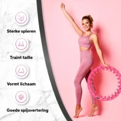 Living Nine Fitness Hoelahoep - Met Gewicht - Roze - Voor Volwassenen -Fitnessapparatuur Serie Winkel 1200x1200 1161