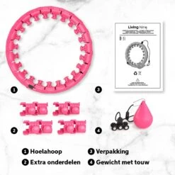Living Nine Fitness Hoelahoep - Met Gewicht - Roze - Voor Volwassenen -Fitnessapparatuur Serie Winkel 1200x1200 1167