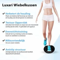 Luxari - Wiebelkussen - Ø35cm - Inclusief Pomp - Ergonomisch - Volwassen & Kinderen - Balanskussen - Trainingskussen - Zwart -Fitnessapparatuur Serie Winkel 1200x1200 1169