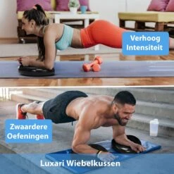 Luxari - Wiebelkussen - Ø35cm - Inclusief Pomp - Ergonomisch - Volwassen & Kinderen - Balanskussen - Trainingskussen - Zwart -Fitnessapparatuur Serie Winkel 1200x1200 1170