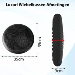 Luxari - Wiebelkussen - Ø35cm - Inclusief Pomp - Ergonomisch - Volwassen & Kinderen - Balanskussen - Trainingskussen - Zwart -Fitnessapparatuur Serie Winkel 1200x1200 1171