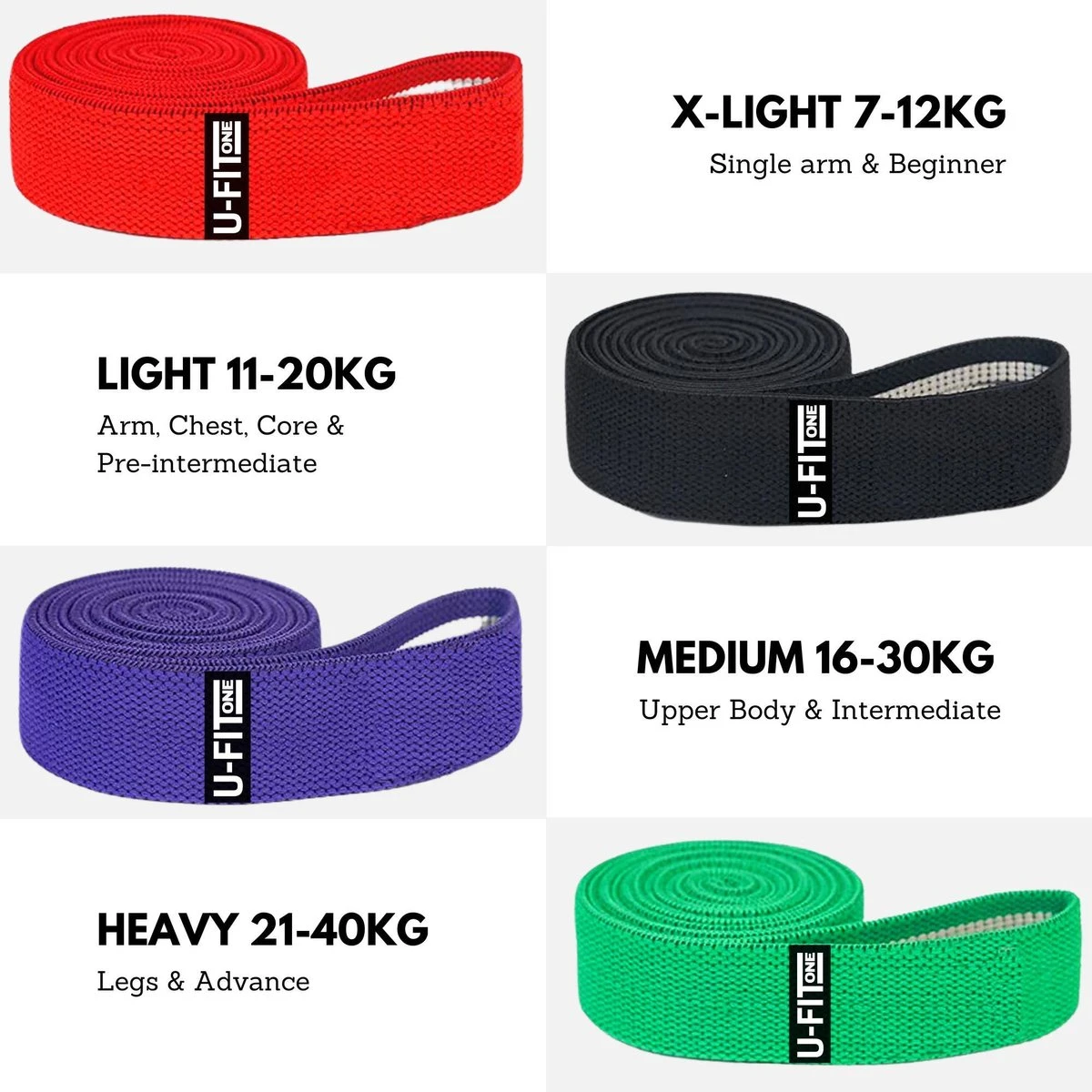 U Fit One 4 Delige Lange Resistance Band Set - Stoffen Fitness Elastiek - Elastieken - Weerstandsband - Stretch band - Fitnessband - Fysiotherapie - Yogaband - Yoga - Pilates U Fit One 4 Delige Lange Resistance Band Set - Stoffen Fitness Elastiek - Elastieken - Weerstandsband - Stretch Band - Fitnessband - Fysiotherapie - Yogaband - Yoga - Pilates -Fitnessapparatuur Serie Winkel 1200x1200 1201