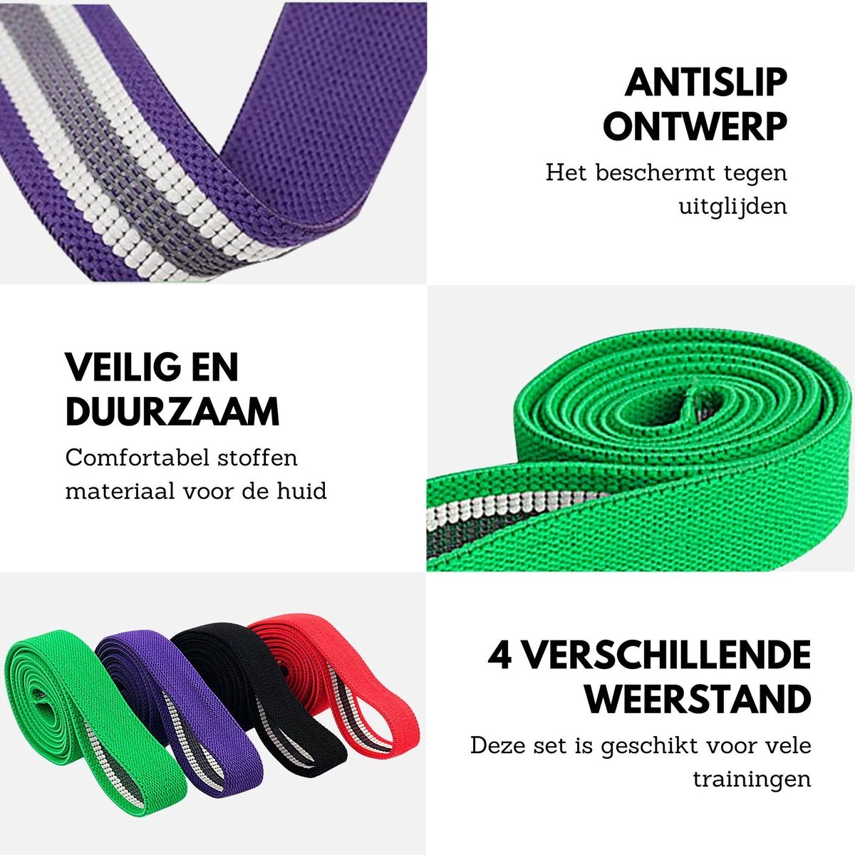 U Fit One 4 Delige Lange Resistance Band Set - Stoffen Fitness Elastiek - Elastieken - Weerstandsband - Stretch band - Fitnessband - Fysiotherapie - Yogaband - Yoga - Pilates U Fit One 4 Delige Lange Resistance Band Set - Stoffen Fitness Elastiek - Elastieken - Weerstandsband - Stretch Band - Fitnessband - Fysiotherapie - Yogaband - Yoga - Pilates -Fitnessapparatuur Serie Winkel 1200x1200 1202