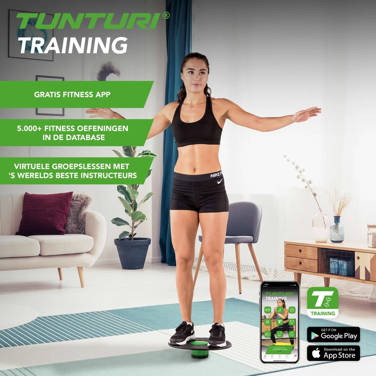 Tunturi Verstelbaar Balans bord - Balance board - Zwart/Groen - Incl. gratis fitness app Tunturi Verstelbaar Balans Bord - Balance Board - Zwart/Groen - Incl. Gratis Fitness App -Fitnessapparatuur Serie Winkel 1200x1200 1204