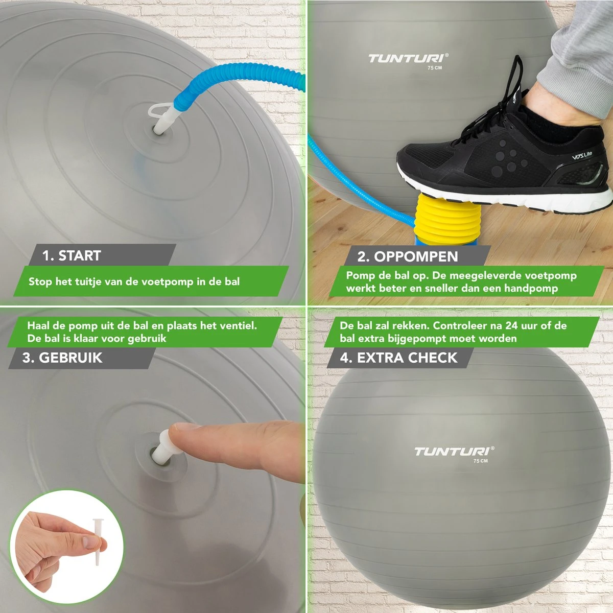 Tunturi Fitness bal - Yoga bal inclusief pomp - Pilates bal - Zwangerschaps bal - 75 cm - Kleur: zilver - Incl. gratis fitness app Tunturi Fitness Bal - Yoga Bal Inclusief Pomp - Pilates Bal - Zwangerschaps Bal - 75 Cm - Kleur: Zilver - Incl. Gratis Fitness App -Fitnessapparatuur Serie Winkel 1200x1200 1205