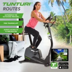 Tunturi Star Fit E100 HR I Plus Hometrainer - Ergometer - Fitnessfiets - Bluetooth - 21 Trainingsprogramma's - 16 Weerstandniveaus - Kleur: Zwart -Fitnessapparatuur Serie Winkel 1200x1200 122