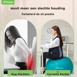 Trideer - Extra Sterke Yoga Bal - Turquoise 48-55 Cm - Met Pomp - Gymnastiekbal, Pilatesbal, Zitbal Voor Kantoor, Balans, Yoga, Fitness Bal, Zwangerschapsbal, Balansstoel In De Sportschool, Thuis Of Op Kantoor 4 Trideer - Extra Sterke Yoga Bal - Turquoise 48-55 Cm - Met Pomp - Gymnastiekbal, Pilatesbal, Zitbal Voor Kantoor, Balans, Yoga, Fitness Bal, Zwangerschapsbal, Balansstoel In De Sportschool, Thuis Of Op Kantoor -Fitnessapparatuur Serie Winkel 1200x1200 1229