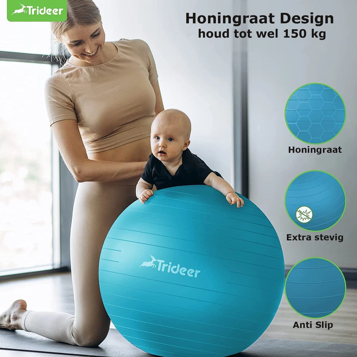 Trideer - extra sterke yoga bal - Turquoise 48-55 cm - Met Pomp - gymnastiekbal, pilatesbal, zitbal voor kantoor, balans, yoga, fitness bal, zwangerschapsbal, balansstoel in de sportschool, thuis of op kantoor Trideer - Extra Sterke Yoga Bal - Turquoise 48-55 Cm - Met Pomp - Gymnastiekbal, Pilatesbal, Zitbal Voor Kantoor, Balans, Yoga, Fitness Bal, Zwangerschapsbal, Balansstoel In De Sportschool, Thuis Of Op Kantoor -Fitnessapparatuur Serie Winkel 1200x1200 1230