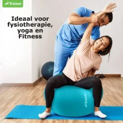 Trideer - Extra Sterke Yoga Bal - Turquoise 48-55 Cm - Met Pomp - Gymnastiekbal, Pilatesbal, Zitbal Voor Kantoor, Balans, Yoga, Fitness Bal, Zwangerschapsbal, Balansstoel In De Sportschool, Thuis Of Op Kantoor 6 Trideer - Extra Sterke Yoga Bal - Turquoise 48-55 Cm - Met Pomp - Gymnastiekbal, Pilatesbal, Zitbal Voor Kantoor, Balans, Yoga, Fitness Bal, Zwangerschapsbal, Balansstoel In De Sportschool, Thuis Of Op Kantoor -Fitnessapparatuur Serie Winkel 1200x1200 1231