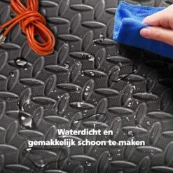 SWILIX ® Puzzelmat - 9 Stuks - 180x180 X1.2 (9 X 60x60cm) - 3,25 M2 - Zachte Vloermat - Zwart -Fitnessapparatuur Serie Winkel 1200x1200 1282