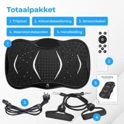 Nuvance - Trilplaat Fitness - Met Bluetooth Speaker - Incl Stretchbands - Voor Benen En Bloedsomloop - Trainingsapparatuur Voor Uithoudingstraining -Fitnessapparatuur Serie Winkel 1200x1200 129
