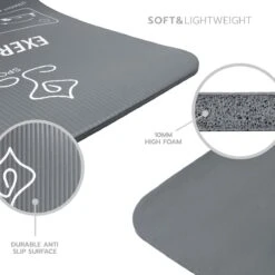 JAP Sports - Yogamat - Anti Slip Met 12 Oefeningen - Fitness, Workout, Aerobics Etc. - Extra Dik - Zacht En Licht - Eco Friendly - Anti Bacterie - Grijs 4 JAP Sports - Yogamat - Anti Slip Met 12 Oefeningen - Fitness, Workout, Aerobics Etc. - Extra Dik - Zacht En Licht - Eco Friendly - Anti Bacterie - Grijs -Fitnessapparatuur Serie Winkel 1200x1200 1295