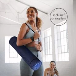 LifeGoods Yogamat - 61x183x0,6cm - Draagriem - Extra Dik - Blauw -Fitnessapparatuur Serie Winkel 1200x1200 1309