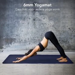 LifeGoods Yogamat - 61x183x0,6cm - Draagriem - Extra Dik - Blauw -Fitnessapparatuur Serie Winkel 1200x1200 1311