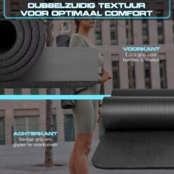 Sanbo Yoga Mat - Zwart - Incl. Luxe Draagtas - 183 X 61 X 0.8 Cm - Extra Dik 8mm - Waterafstotend - Fitness Mat - Meditatie Mat -Fitnessapparatuur Serie Winkel 1200x1200 1331