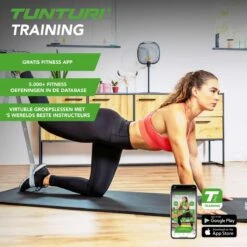 Tunturi Fitnessmat Met Draagtas - Yogamat - Sportmat Gemaakt Van Zacht NBR Materiaal - 180 X 60 X 1,5cm - Blauw - Incl. Gratis Fitness App -Fitnessapparatuur Serie Winkel 1200x1200 1378