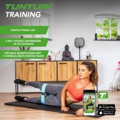 Tunturi Fitnessmat Met Draagtas - Yogamat - Sportmat Gemaakt Van Zacht NBR Materiaal - 180 X 60 X 1,5cm - Blauw - Incl. Gratis Fitness App -Fitnessapparatuur Serie Winkel 1200x1200 1381