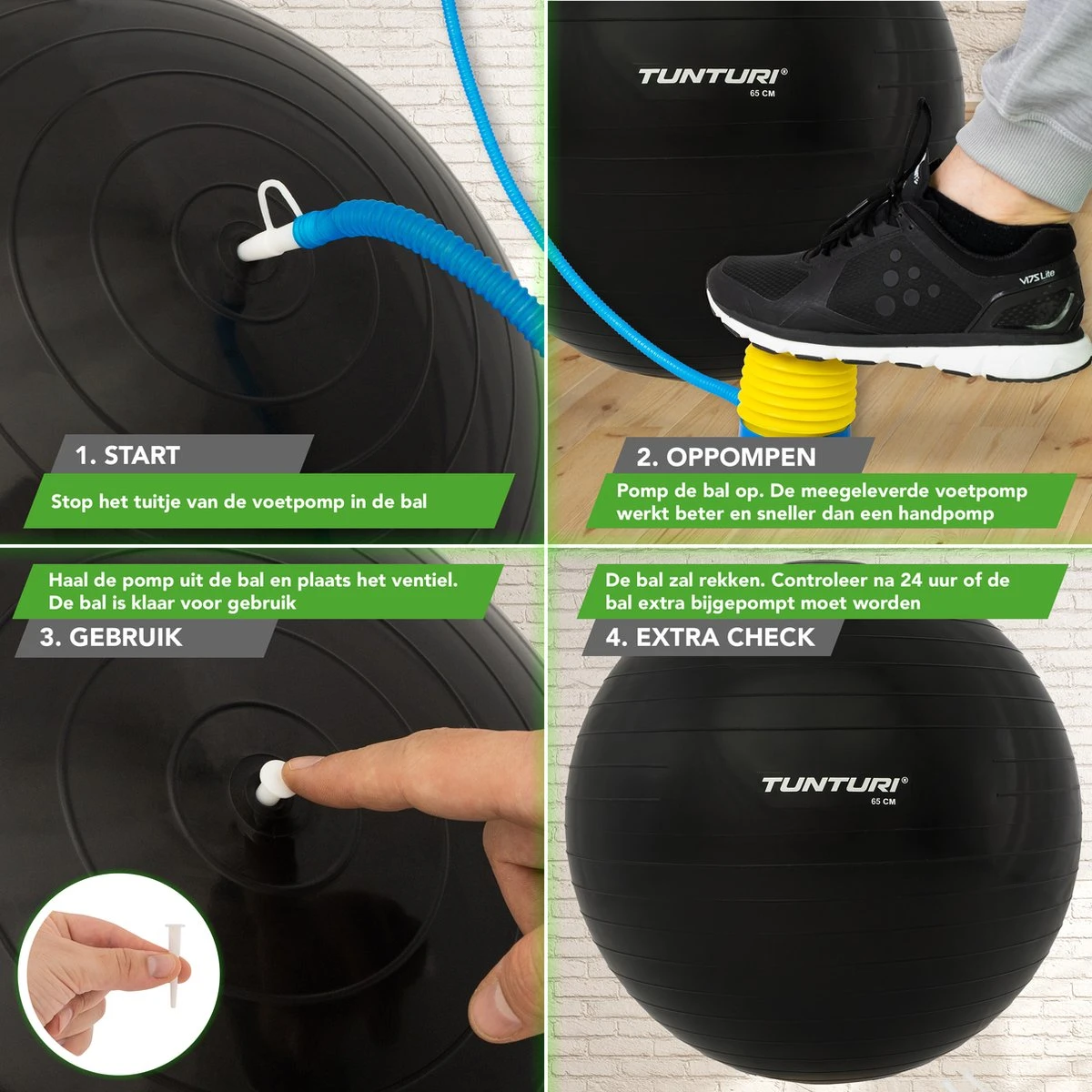 Tunturi Fitness bal - Yoga bal inclusief pomp - Pilates bal - Zwangerschaps bal - 65 cm - kleur: Zwart - Incl. gratis fitness app Tunturi Fitness Bal - Yoga Bal Inclusief Pomp - Pilates Bal - Zwangerschaps Bal - 65 Cm - Kleur: Zwart - Incl. Gratis Fitness App -Fitnessapparatuur Serie Winkel 1200x1200 1417