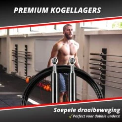 Professioneel Crossfit & Fitness Springtouw – Jump Rope – Speedrope – Verstelbaar – Zwart -Fitnessapparatuur Serie Winkel 1200x1200 1429