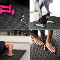 SWILIX ® Puzzelmat - 48 Stuks - 237 X180 X 1.2 (48 X 31x 31cm) - 4,26 M² Zachte Vloermat - Zwart -Fitnessapparatuur Serie Winkel 1200x1200 1495