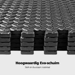 SWILIX ® Puzzelmat - 48 Stuks - 237 X180 X 1.2 (48 X 31x 31cm) - 4,26 M² Zachte Vloermat - Zwart -Fitnessapparatuur Serie Winkel 1200x1200 1499