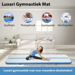 Luxari - AirTrack Pro - 3 Meter - Inclusief Opbergtas, Reparatie-kit & 600W Elektrische Pomp - Turnmatten - Gymnastiek Turnmat - Fitness Matten -Fitnessapparatuur Serie Winkel 1200x1200 1502