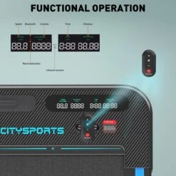 Merkloos CITYSPORTS Loopband, Elektrisch, Motor 440 W, Lcd-display En Calorieënteller, Geïntegreerde Bluetooth-luidspreker, Instelbare Snelheid, Ultradun En Stil, Voor Thuis/kantoor -Fitnessapparatuur Serie Winkel 1200x1200 153
