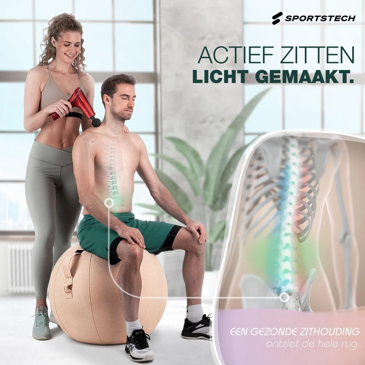 Sportstech fitnessbal - zitbal - ergnomisch voor yoga, pilates, zwangerschap & homegym - YOBA100 Sportstech Fitnessbal - Zitbal - Ergnomisch Voor Yoga, Pilates, Zwangerschap & Homegym - YOBA100 -Fitnessapparatuur Serie Winkel 1200x1200 1535
