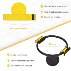 Premium Resistance Band Met Pilates Ring Voor Een Effectieve Workout - Yoga Ring (38cm) Met Elastische Weerstandsband (35kg) Booty Band - Magic Circle Fitness Ring Met Fitness Weerstandsbanden Set -Fitnessapparatuur Serie Winkel 1200x1200 1538