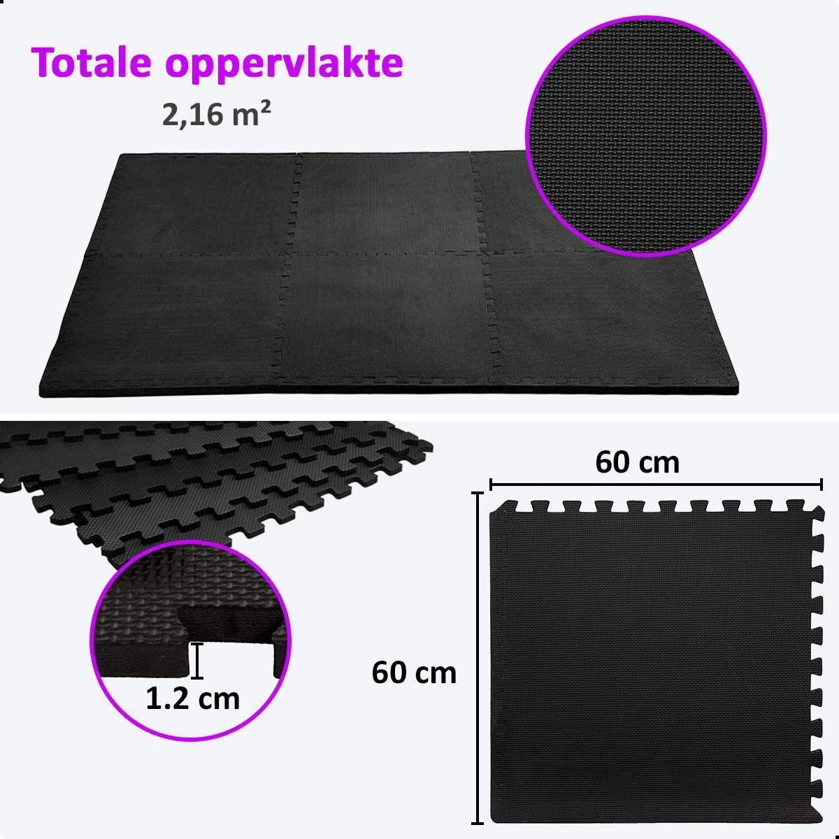 AWEMOZ Fitness Puzzelmat - 6 Stuks van 60 x 60 x 1,2cm - Fitnessmat - Yoga Mat - Fitness Vloer - Anti-slip - Rubber Mat - Sportvloer - Zwembad Tegels - Sportmat - Vloertegels - Vloerbeschermers - 2,16m² AWEMOZ Fitness Puzzelmat - 6 Stuks Van 60 X 60 X 1,2cm - Fitnessmat - Yoga Mat - Fitness Vloer - Anti-slip - Rubber Mat - Sportvloer - Zwembad Tegels - Sportmat - Vloertegels - Vloerbeschermers - 2,16m² -Fitnessapparatuur Serie Winkel 1200x1200 1543