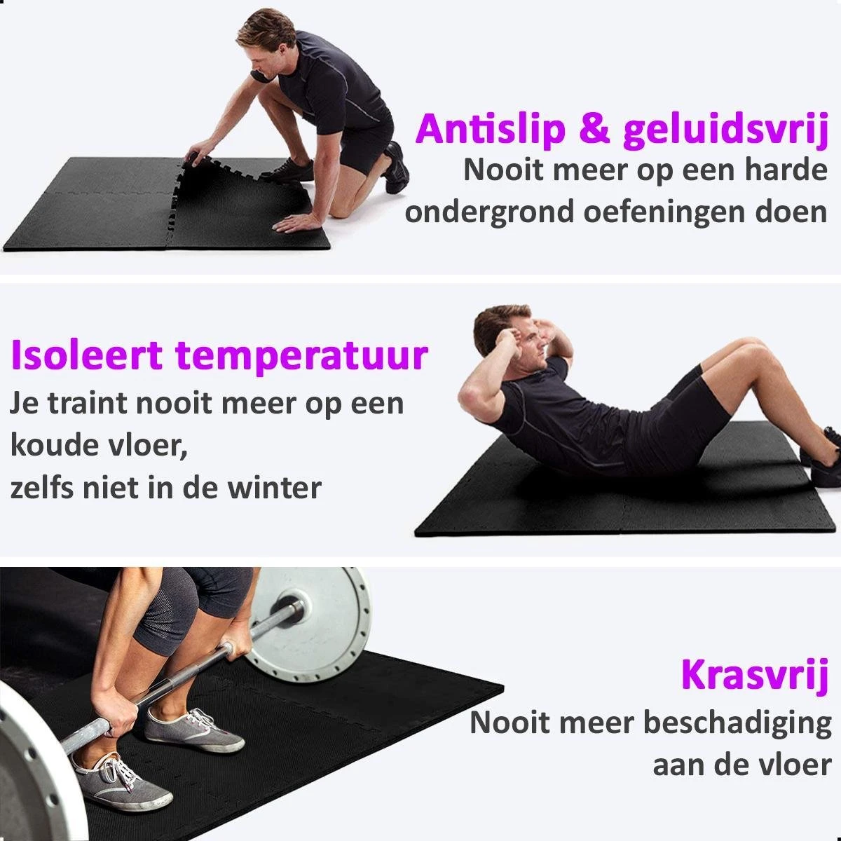 AWEMOZ Fitness Puzzelmat - 6 Stuks van 60 x 60 x 1,2cm - Fitnessmat - Yoga Mat - Fitness Vloer - Anti-slip - Rubber Mat - Sportvloer - Zwembad Tegels - Sportmat - Vloertegels - Vloerbeschermers - 2,16m² AWEMOZ Fitness Puzzelmat - 6 Stuks Van 60 X 60 X 1,2cm - Fitnessmat - Yoga Mat - Fitness Vloer - Anti-slip - Rubber Mat - Sportvloer - Zwembad Tegels - Sportmat - Vloertegels - Vloerbeschermers - 2,16m² -Fitnessapparatuur Serie Winkel 1200x1200 1544