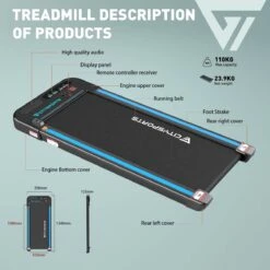 Merkloos CITYSPORTS Loopband, Elektrisch, Motor 440 W, Lcd-display En Calorieënteller, Geïntegreerde Bluetooth-luidspreker, Instelbare Snelheid, Ultradun En Stil, Voor Thuis/kantoor -Fitnessapparatuur Serie Winkel 1200x1200 155