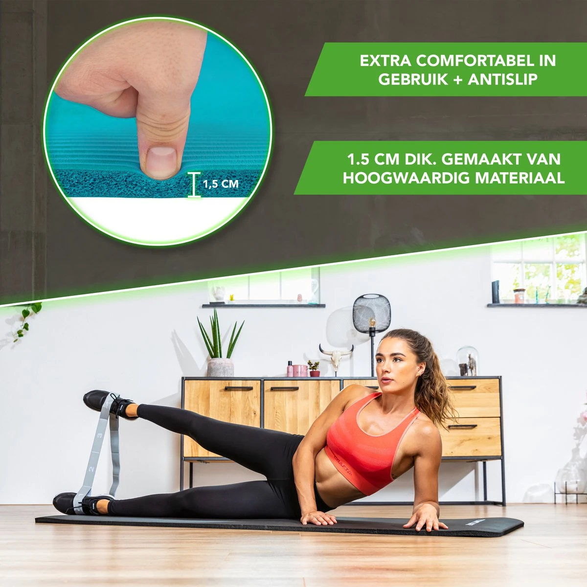 Tunturi fitnessmat - Yogamat - Sportmat gemaakt van zacht NBR materiaal - 180 x 60 x 1,5cm - Turquoise- Incl. gratis fitness app Tunturi Fitnessmat - Yogamat - Sportmat Gemaakt Van Zacht NBR Materiaal - 180 X 60 X 1,5cm - Turquoise- Incl. Gratis Fitness App -Fitnessapparatuur Serie Winkel 1200x1200 1564