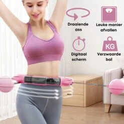Niftyneeds Hula- Verstelbare Fitness Hoelahoep Met Gewicht En Digitaal Scherm - Hula Hoop Fitness -Hoelahoep Voor Volwassenen En Kinderen - Roze - Digitale Teller -Fitnessapparatuur Serie Winkel 1200x1200 1603