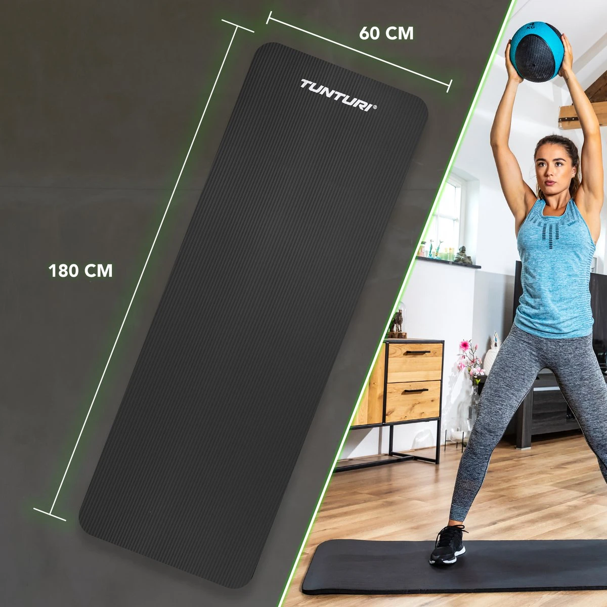 Tunturi fitnessmat - Yogamat - Sportmat gemaakt van zacht NBR materiaal - 180 x 60 x 1,5cm - Zwart - Incl. gratis fitness app Tunturi Fitnessmat - Yogamat - Sportmat Gemaakt Van Zacht NBR Materiaal - 180 X 60 X 1,5cm - Zwart - Incl. Gratis Fitness App -Fitnessapparatuur Serie Winkel 1200x1200 1686