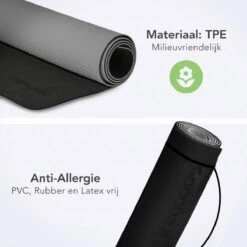 LifeGoods Yogamat - 61x183x0,6cm - Draagriem - Extra Dik - Zwart/Grijs -Fitnessapparatuur Serie Winkel 1200x1200 1773