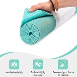 Yoga Mat Sportmat Fitnessmat Antislip Duurzaam Met Yoga Lessen - Turquoise -Fitnessapparatuur Serie Winkel 1200x1200 1805
