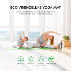 Eco Yoga Mat - Inclusief Draagriem - Anti Slip - Extra Dik (6 Mm) - 183 X 61 X 0,6 Cm - Zwart/Groen - Diverse Kleuren -Fitnessapparatuur Serie Winkel 1200x1200 1816