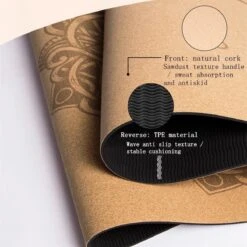 Merkloos TDR - Yoga Mat Met Tas- Natuurlijk Kurk En TPE - Vrij Van Schadelijke Stoffen, Hypoallergeen En 100% (biologisch) Afbreekbaar - Zeer Geschikt Voor Yin Yoga En Kundalini Yoga Met Draagtas En Draagband- 183x66x0,5 Cm - Mandala Bloem -Fitnessapparatuur Serie Winkel 1200x1200 1819