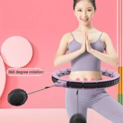 Merkloos Hoelahoep Voor Fitness En Massage - Voor Volwassenen En Kinderen - Schakels Voor Aanpassing Aan Maat - 400g Verzwaarde Bal - Met Teller - Geschikt Voor Afvallen - Makkelijk In Elkaar Te Zetten - Licht Paars -Fitnessapparatuur Serie Winkel 1200x1200 1847