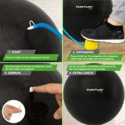 Tunturi Fitness Bal - Yoga Bal Inclusief Pomp - Pilates Bal - Zwangerschaps Bal - 90 Cm - Kleur: Zwart - Incl. Gratis Fitness App 4 Tunturi Fitness Bal - Yoga Bal Inclusief Pomp - Pilates Bal - Zwangerschaps Bal - 90 Cm - Kleur: Zwart - Incl. Gratis Fitness App -Fitnessapparatuur Serie Winkel 1200x1200 1874
